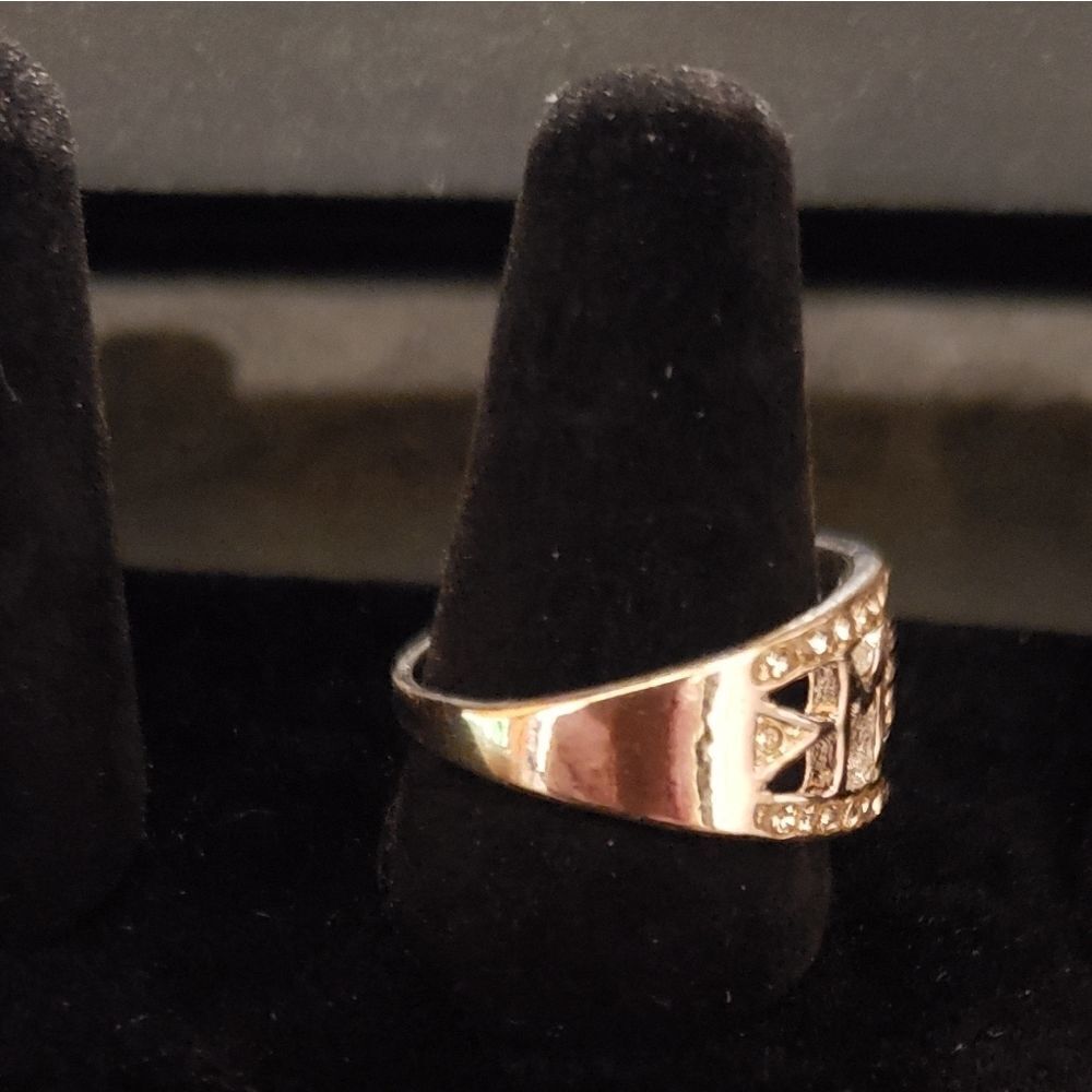 Silver rhinestone MOM Ring - Picture 4 of 5